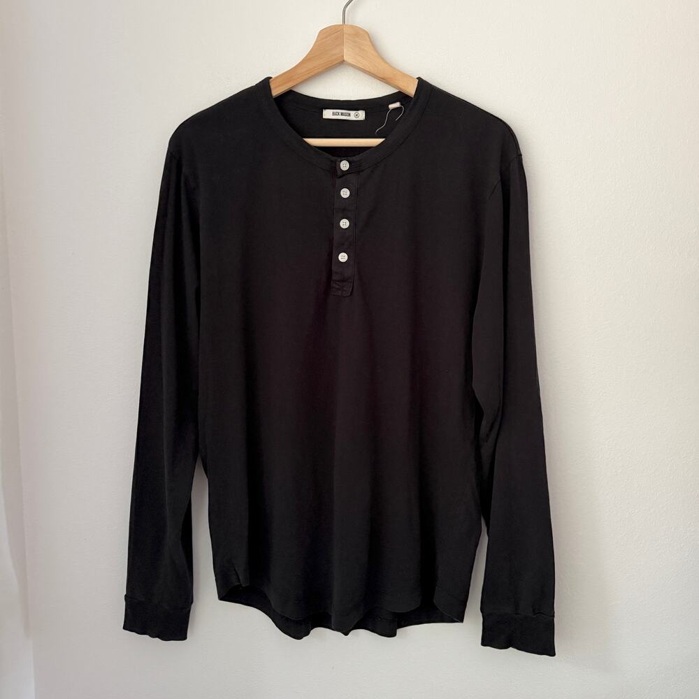 Buck Mason Men’s Long Sleeve Henley Shirt Sz Medium - Picture 1 of 3